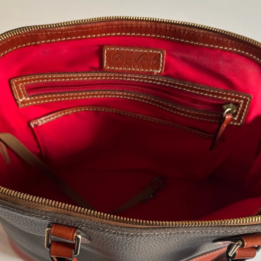 Dooney & Bourke Pebble Grain Zip Zip‎ Satchel, Elephant Gray Leather Handbag